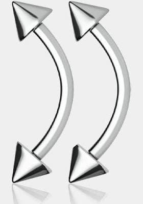 Spike Internally Threaded Titanium Eyebrow Rings