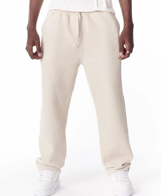 Relaxed Fit Ribbed Sweatpants with Drawstring
