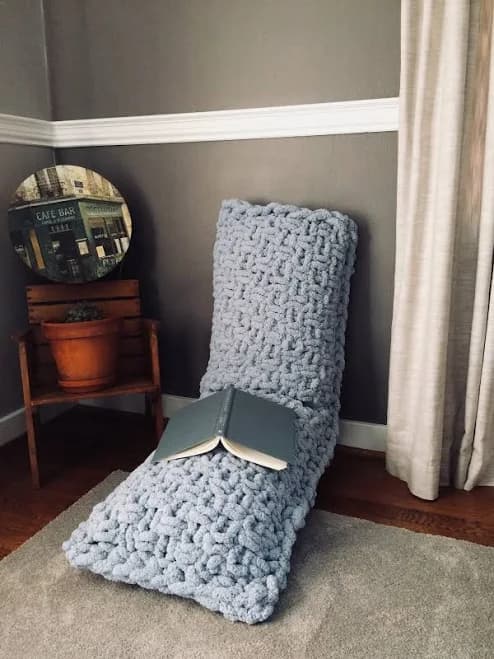 Light Blue Chunky Knit Body Pillow