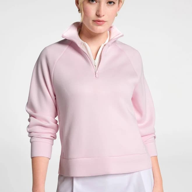 Calia Women's Pique Soft Scuba 1/4 Zip Pullover