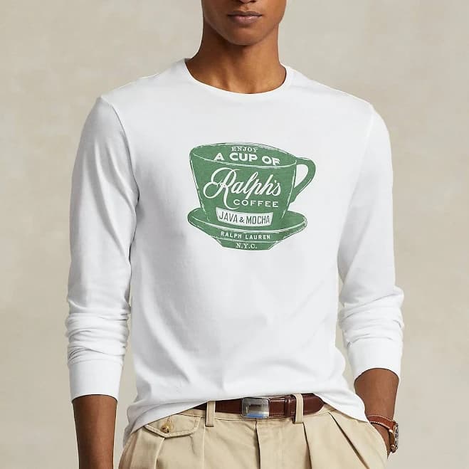 Ralph Lauren Men's Slim Fit Ralph Lauren Coffee T-Shirt