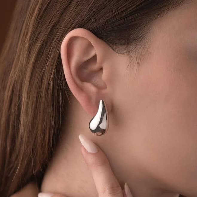 925 Sterling Silver Minimalist Teardrop Dangle Earrings