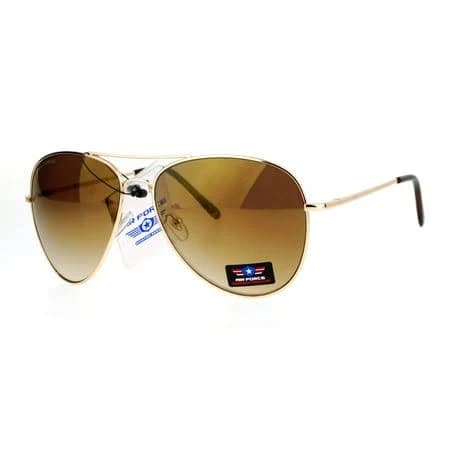 Airforce Men's Oversize Classic Officer Metal Rim Aviator Sunglasses