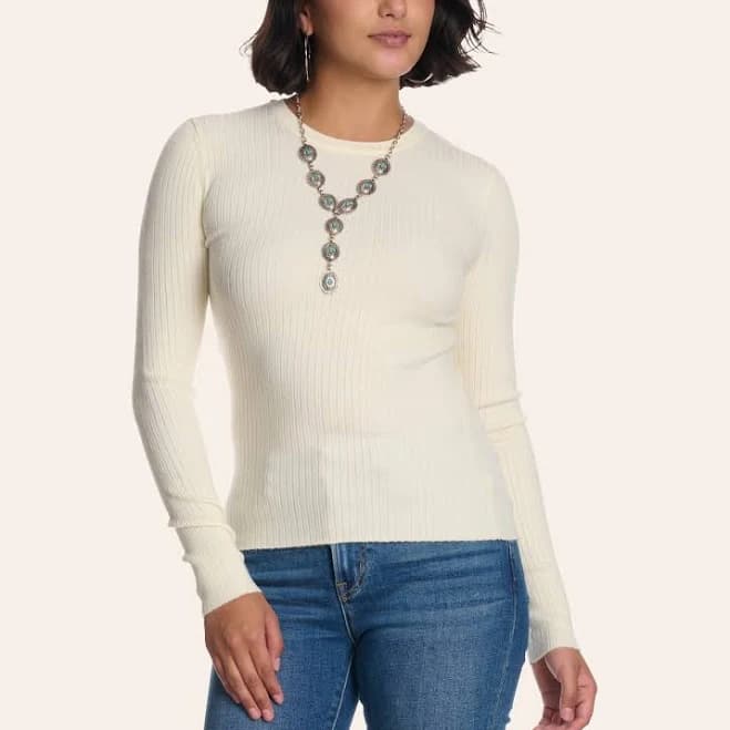 Rockin’ C Women's Ribbed Knit Long Sleeve Top