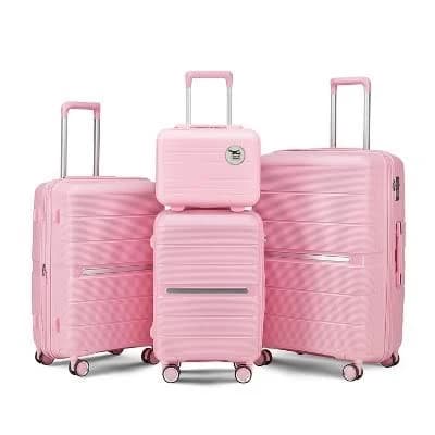 Whisen 4-Piece Luggage Set with TSA Lock and 3-Level Telescoping Handle