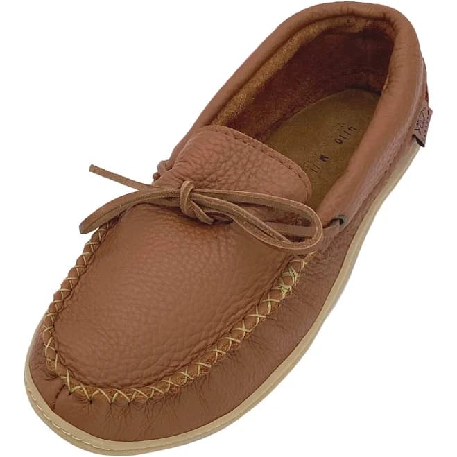 Men's Genuine Leather Moccasin Shoes with Rubber Sole