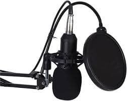 Condenser Microphone Kit, BM800 Studio Condenser Microphone Arm Stand Pop Filter Foam Cap Kit : Amazon.ae: Musical Instruments