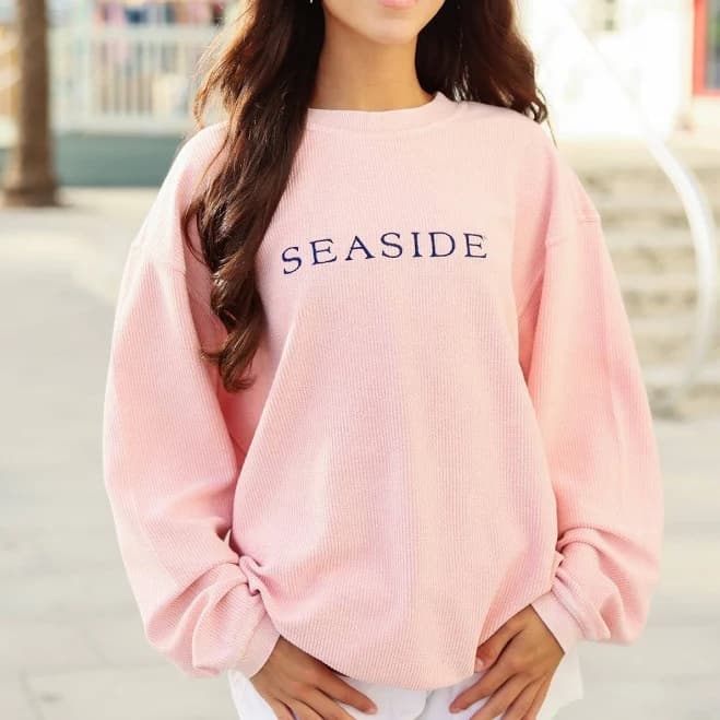 Seaside Corded Embroidered Sweatshirt