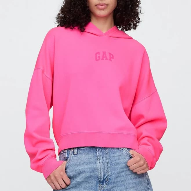 Gap Women's Relaxed Gap Mini-Logo Cropped Hoodie