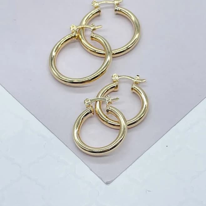 18K Gold Filled Hoop Earrings