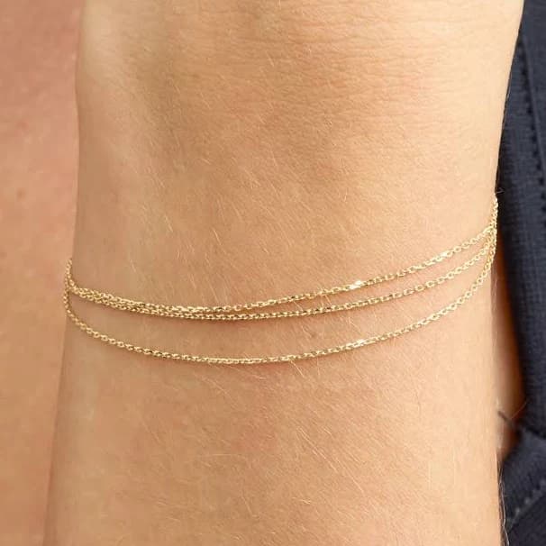 14K Solid Gold Box Chain Bracelet