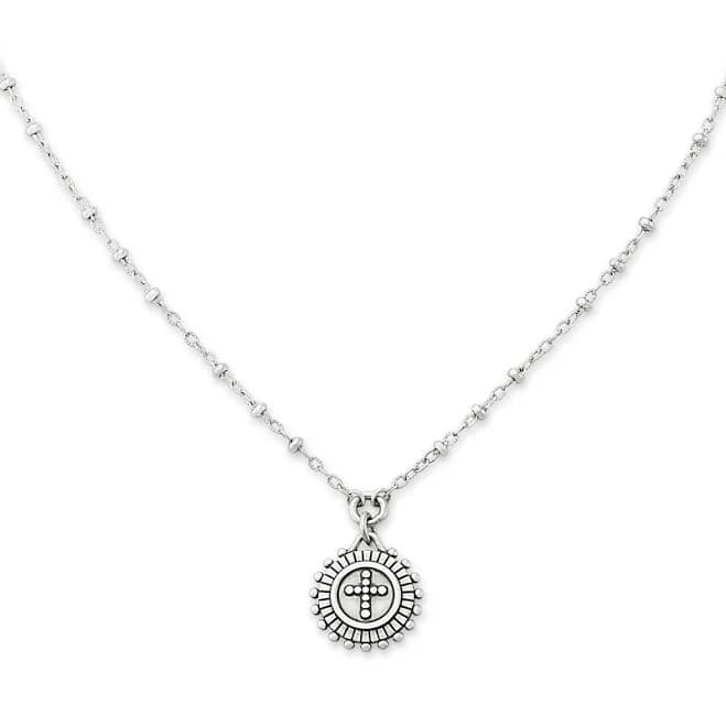 James Avery Delicate Beaded Cross Medallion Necklace in Sterling Silver