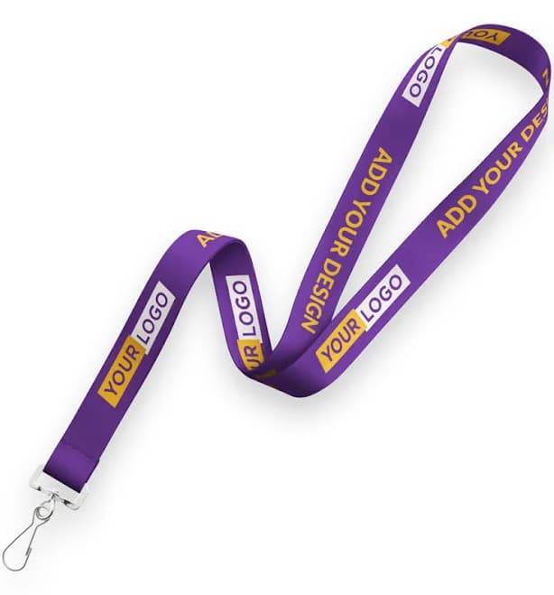 Custom Lanyard | Full Color Print | Soft Polyester | Swivel Hook Attachment (Purple 2597 - 1ct)
