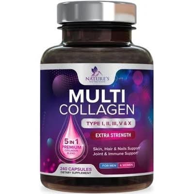 Multi Collagen Pills 2400 mg Advanced Types I II Iii V, X