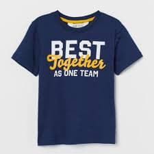 Littletown H&M Baby Boy Printed T-shirt Dark Blue/Best Together - Online Luxury Store for Kids
