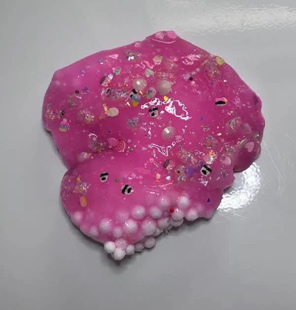 Pink Candy Crunch Slime | Glitter Floam, Kawaii Charms