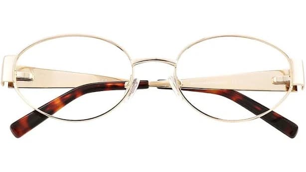 Liora Gold Oval Metal Eyeglasses