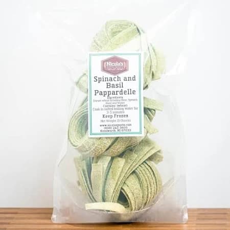 Hand Cut Fresh Spinach and Basil Pappardelle