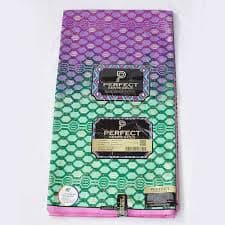 Tela de cera dorada Kente de edición limitada en verde, rosa y morado