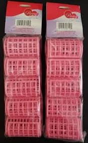 Prestige Plastic Hair Rollers Styling Curlers Heatless Reusable Curling Tool Snap On Vintage Pink 10 pieces - 2 packs NEW