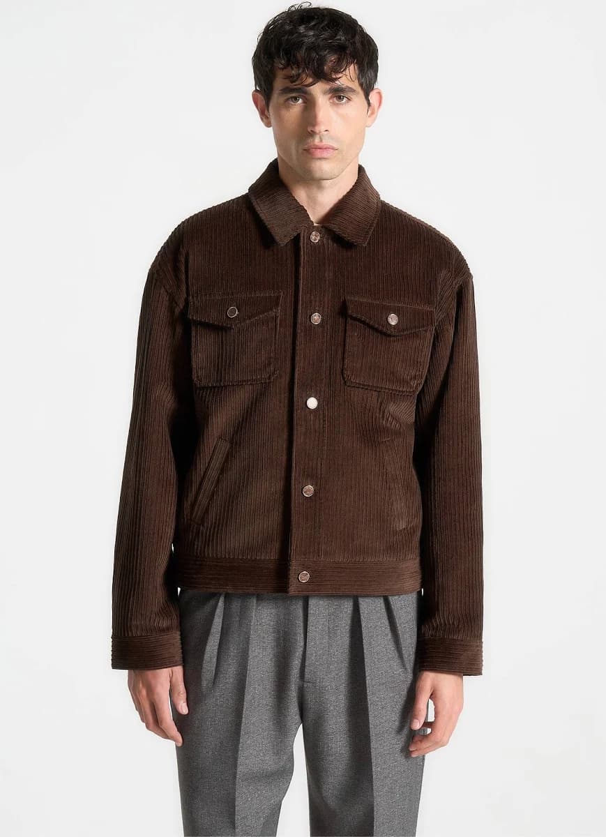 Manière De Voir Men's Corduroy Trucker Jacket