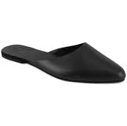 Myra - Pointed toe Leather Mule | Black