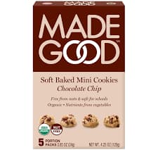 MadeGood Chocolate Chip Soft Baked Cookies, Organic Snacks, 0.85oz Each