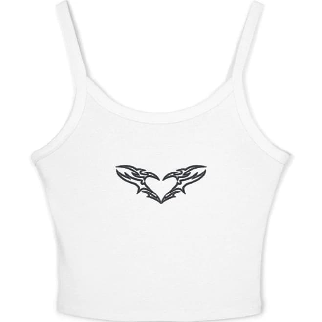Cotton Blend Heart Graphic Spaghetti Strap Tank Top