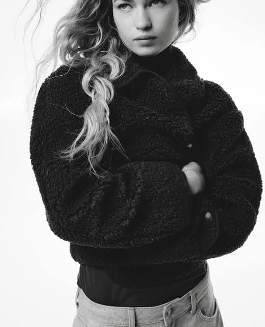 H&M Ladies Teddy Fleece Jacket with Collar