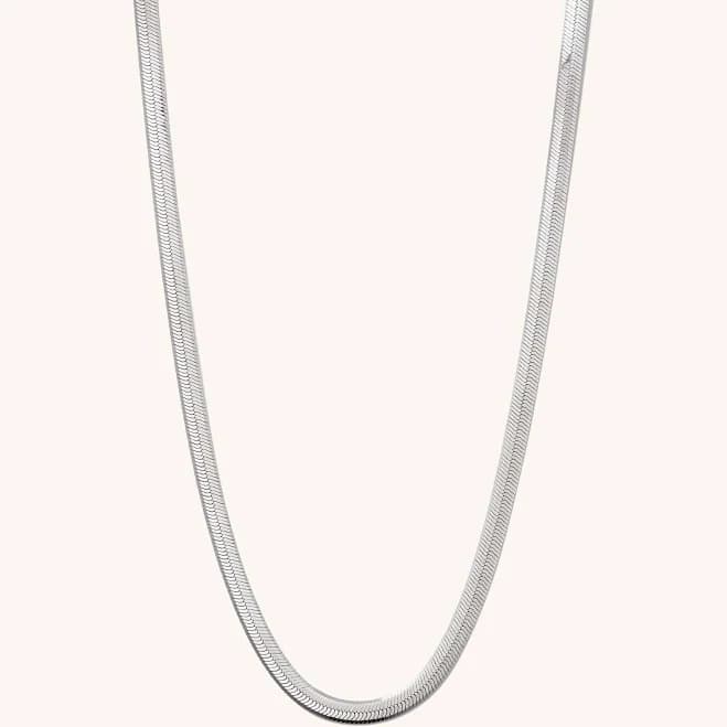 Mejuri Bold Herringbone Silver Chain Necklace