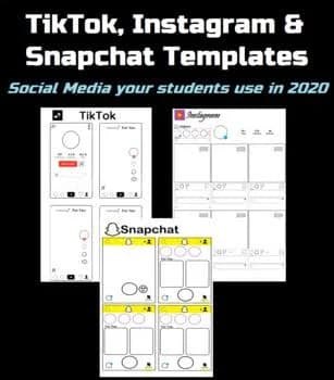 TikTok, Instagram and Snapchat Templates (Paper & Digital format)