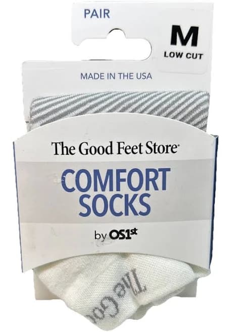The Good Feet Store Comfort Sock Low Cut, Arch Band, Silver