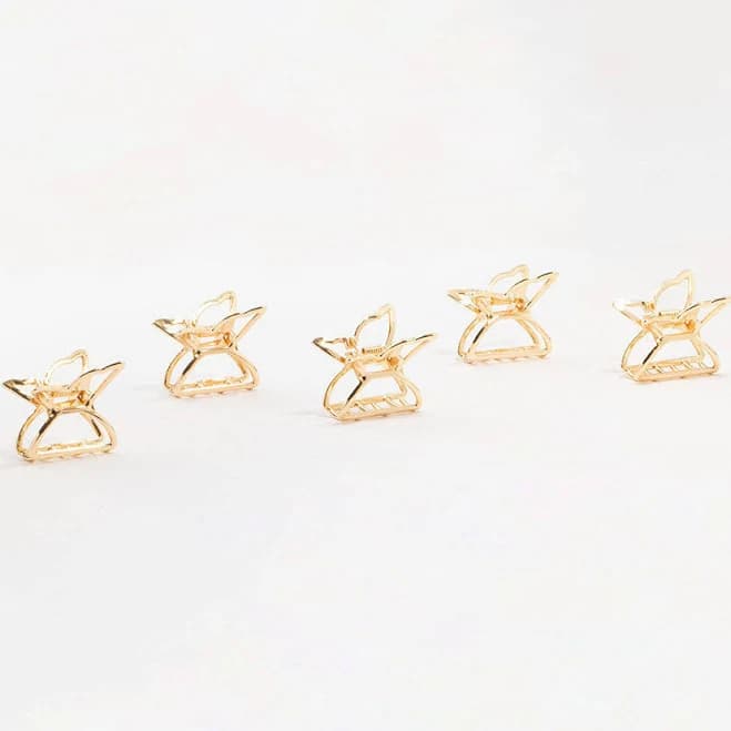 Lovisa Mini Open Gold Butterfly Hair Clips (5-Pack)