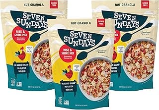 Nut Granola Cereal, Rise & Shine Strawberry Banana Nut, 20 Oz (Pack of 3), Grain & Gluten Free, 5g Protein, 5g Net Carbs, Keto Friendly