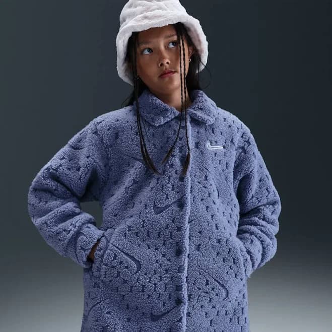 Nike Girls' Cozy Deluxe Fleece Jacket