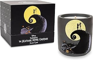 Disney The Nightmare Before Christmas Concrete 7-Ounce Scented Candle in Concrete Jar | Floral Fragrance with 30-Hour Burn Time