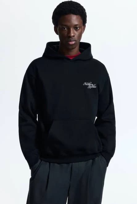 H&M Men's Relaxed-Fit Printed Hoodie