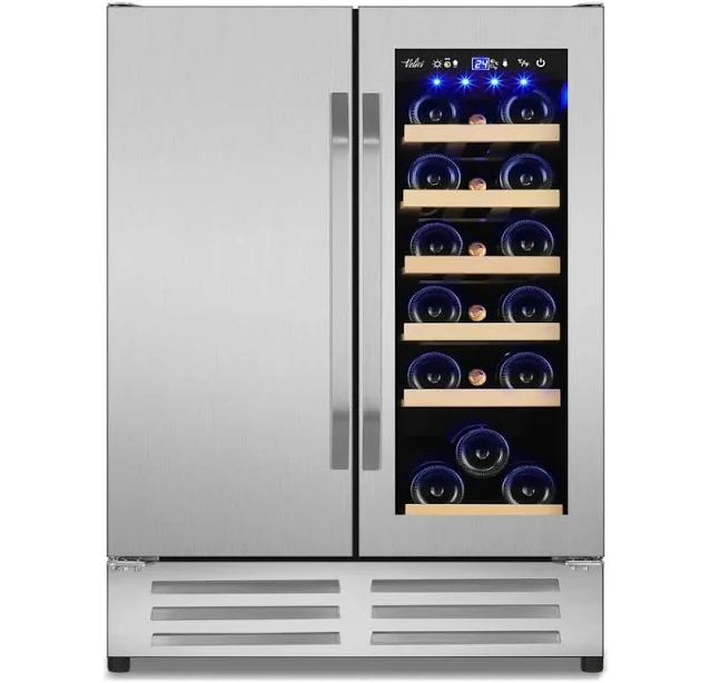 Velivi 24 in. Dual Zone 20-Wine Bottles 88-Can Built-in and Freestanding
