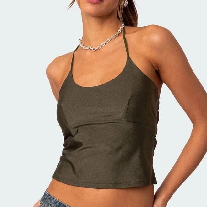 edikted Women's Sara Back Cut Out Halter Top Online