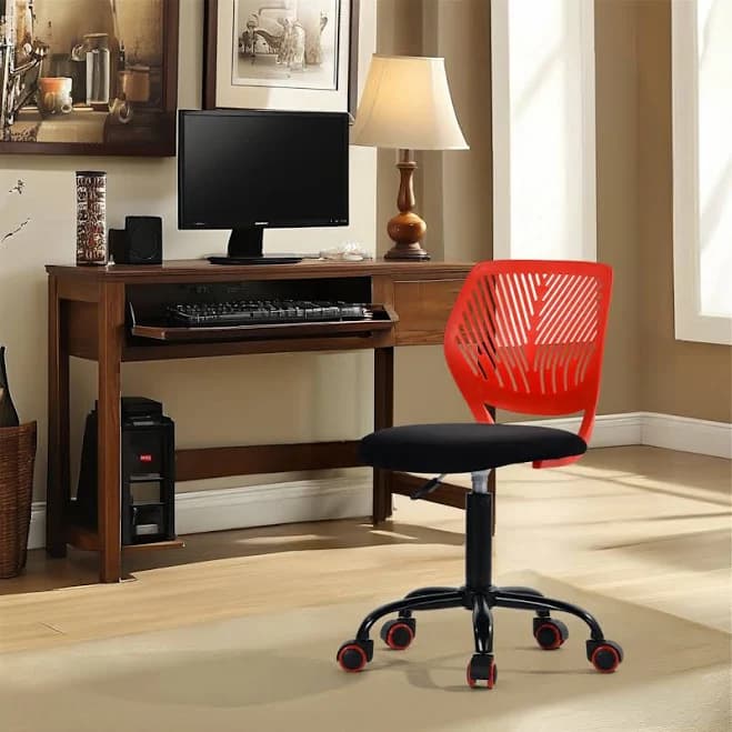 Elkland 360° Swivel Mesh Fabric Writing Office Task Chair with Height Adjustable for Teenager Hashtag Home Upholstery