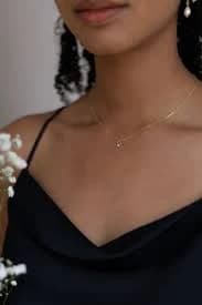 Delicate necklace with small cubic zirconia pendant • CHLOÈ necklace • 14k gold filled • thin chain • gemstone pendant • charm • gift