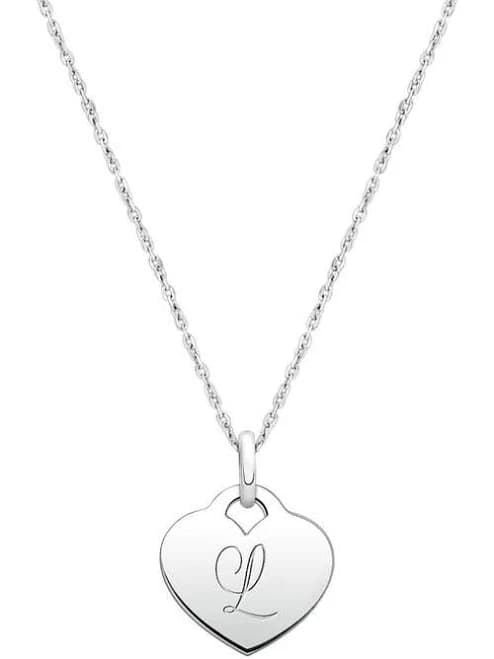 Tiny Blessings Girls' Sterling Silver Heart & Engraved Initial Necklace