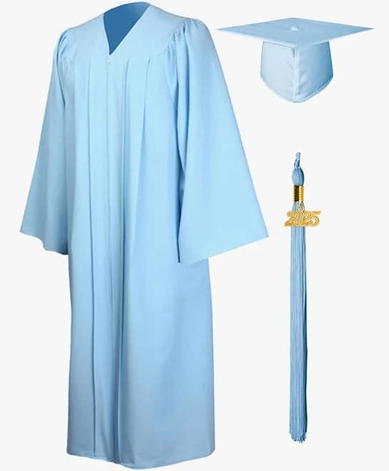 Premium Matte Graduation Cap, Gown & Tassel Package