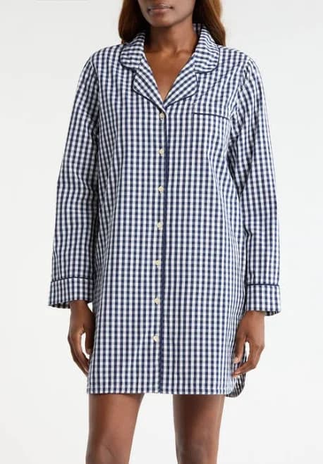 Nordstrom Classic Piped Cotton Nightshirt