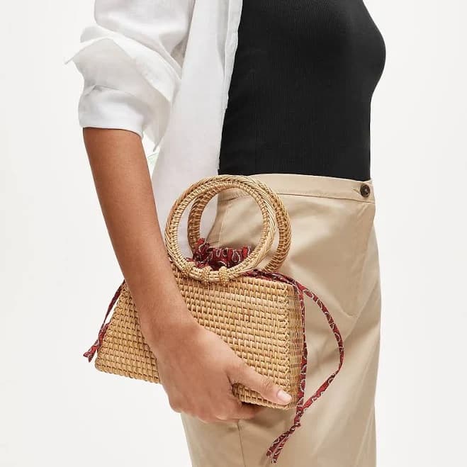 J.Crew Women's Rattan Round-Handle Bag