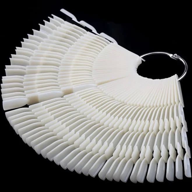 Nail Art Fan Shape Display Natural Chart Gel Polish Coloring Sample