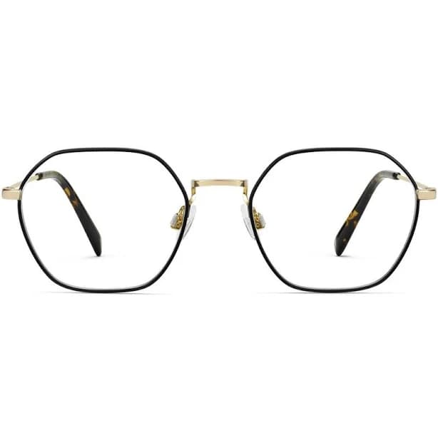 Warby Parker Women's Brushed Ink Polished Gold Eyeglasses