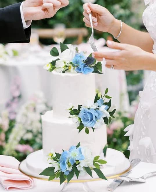 Rinlong 3Pcs Pre-made Flower Cake Topper