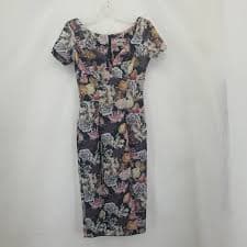 ASOS | Dresses | Asos Black Floral Midi Wiggle Dress | Poshmark