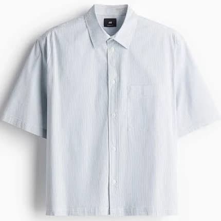 H&M Men's Oversized Short-Sleeved Shirt